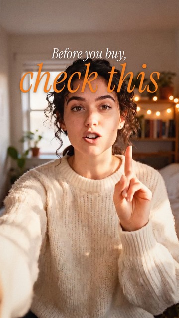 Opening C: the title “Before you buy, check this”